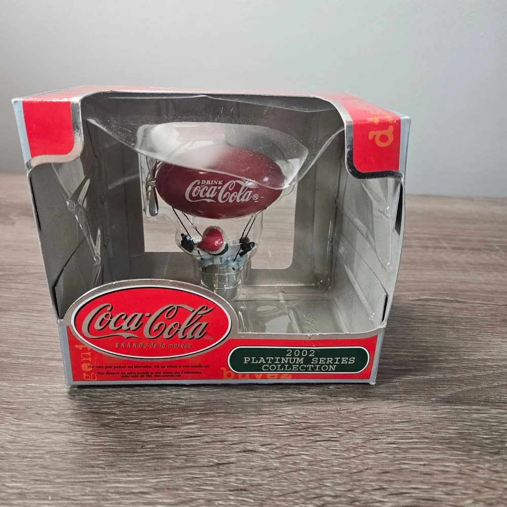 Coca-Cola Platinum Series 2002 Snowman Hot Air Balloon Christmas Ornament Boxed